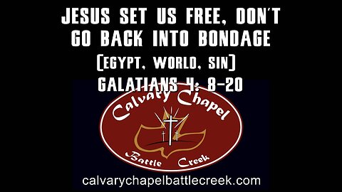 November 2, 2025 - Jesus Set Us Free. Don't Go Back Into Bondage (Egypt, World, Sin).