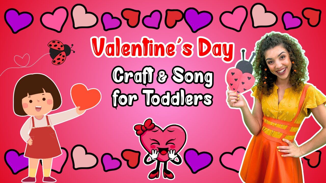 Valentine’s Day Craft + Song for Toddlers ❤️ 🐞 Sing-along with Miss Sunshine | SunBeam Buddies ☀️