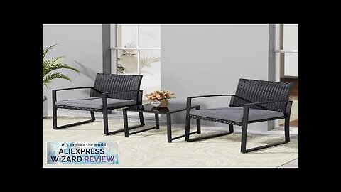 Outdoor Patio Furniture Set Modern Wicker Bistro Set Conversation Rattan Chair Review