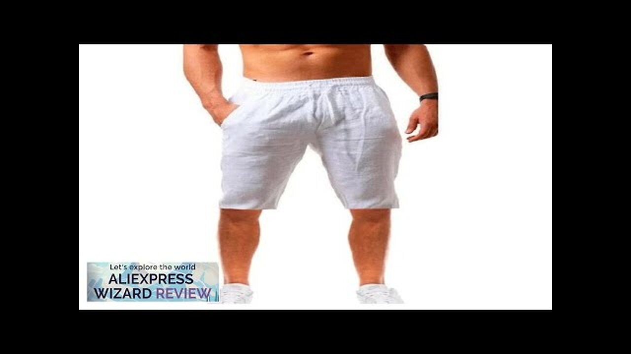 Men's Shorts Cotton Linen Short Pants Men Summer Breathable Solid Color Linen Review