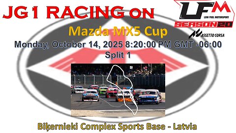 JG1 RACING on LFM - Mazda MX5 Cup - Biķernieki Complex Sports Base - Latvia - Split 1