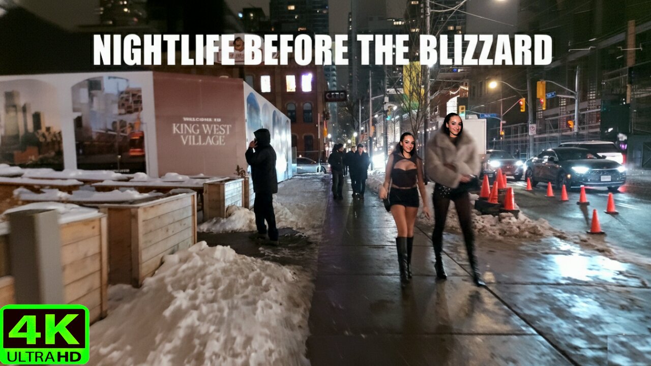 【4K】Toronto After Midnight Walk ❄️ Downtown Hours Before the Blizzard Canada 🇨🇦