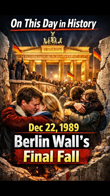 December 22, 1989: The Fall of the Berlin Wall's Final Barrier | On This Day in History
