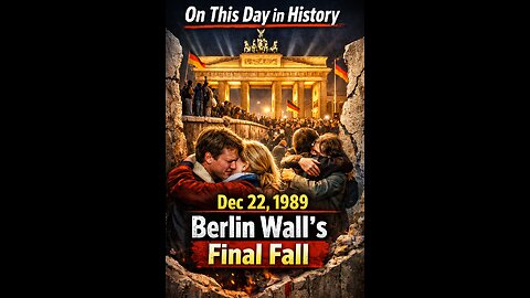 December 22, 1989: The Fall of the Berlin Wall's Final Barrier | On This Day in History