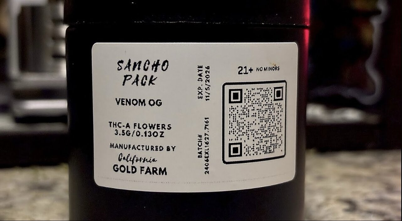 California Gold Farm Venom OG Strain, THCa Flower Review! Sancho Pack🔥