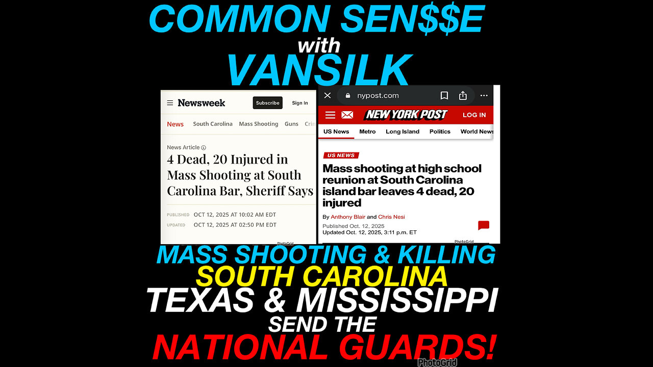 CS #3 Mass shooting/Killing South Carolina and NO NATIONAL GUARDS