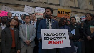 “Nobody Elected Elon!” Rally Outside Treasury Building in Washington, D.C.