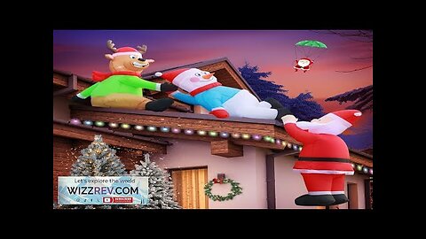 DomKom 8FT Christmas Inflatables Roof Outdoor Decorations Climbing Santas with Reindeer Review