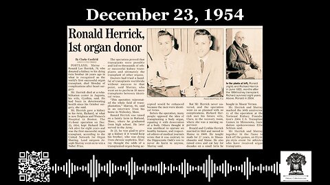 #OnThisDay December 23, 1954: Transplant Breakthrough