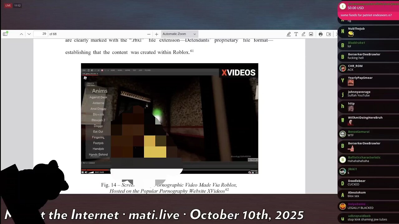 Josh Moon streams bbc interracial roblox p0rn on mad at the internet (CENSORED)