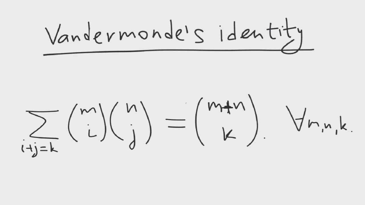 Vandermonde's identity about binomial coefficients | general mathematics | intermediate level