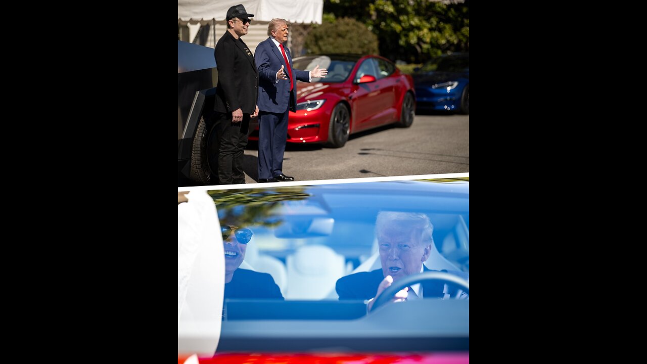 Viory Video - 'Think #Biden could get into this car？ I dunno!' – #Trump buys a #Tesla to back #Elon #Musk