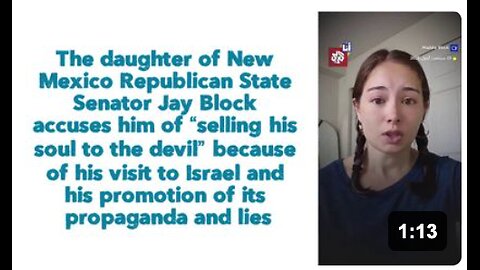 The daughter of New Mexico Republican State Senator Jay Block accuses him of “selling his soul to the devil” 