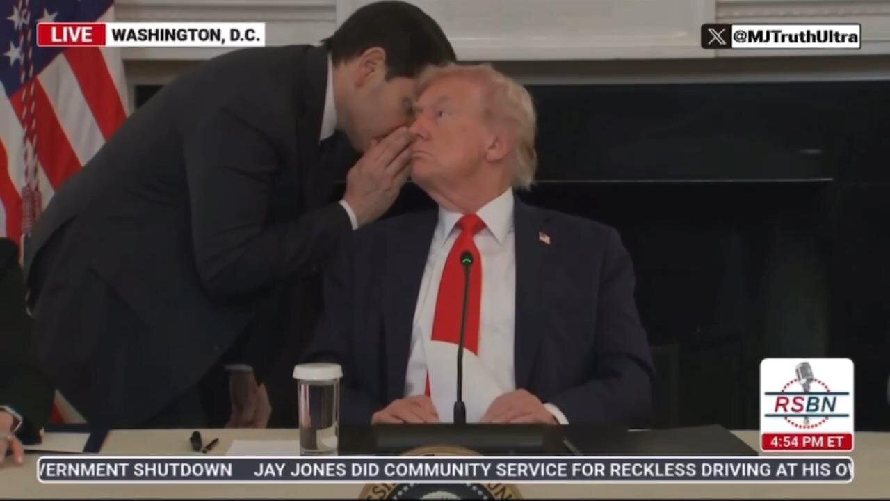 👀 Rubio gives Trump note abt Middle East Peace development: Pres says he has to leave soon