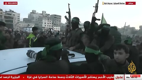 Live Footage of Hamas Handing Over Israeli Captives | Massive Crowd | Gaza [19 Jan 2025]