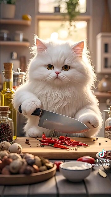 cat cooking