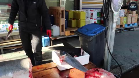 So Amazing! Human Shark Meat Cutter Shows Insane Skills | Korean Street Food