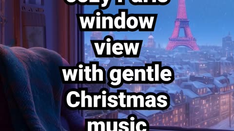 3 hours of cozy Paris window view with gentle Christmas music on our channel #christmasambience