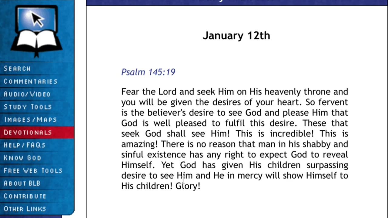 BLB Daily Promises January 12