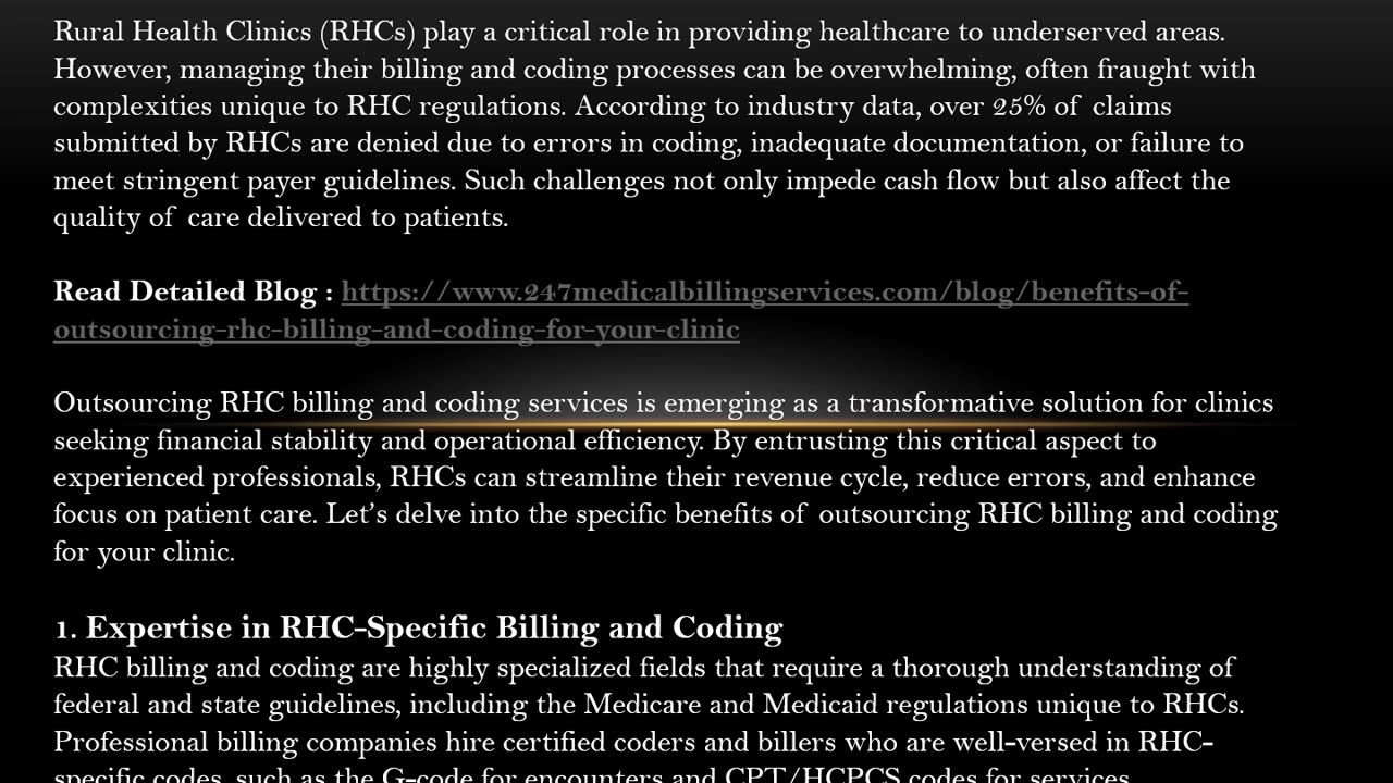 Benefits of Outsourcing RHC Billing and Coding for Your Clinic