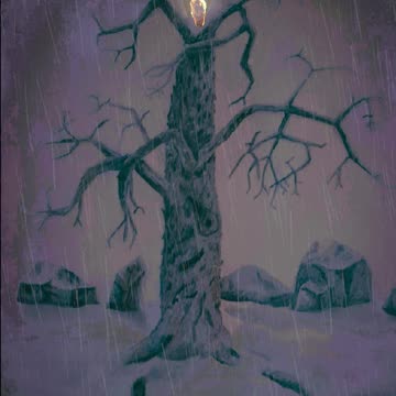 Sole Flame Lights the Dark Night