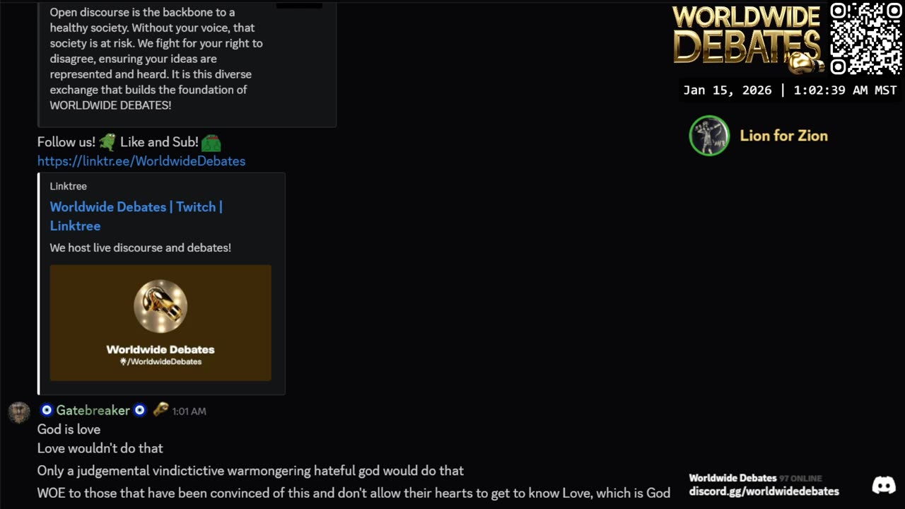 0287 WIDESTREAM - Worldwide Debates - YouTube/Twitch/Rumble