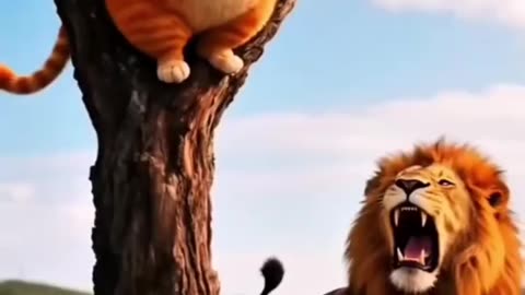 AI Video: The Cat with a Lion