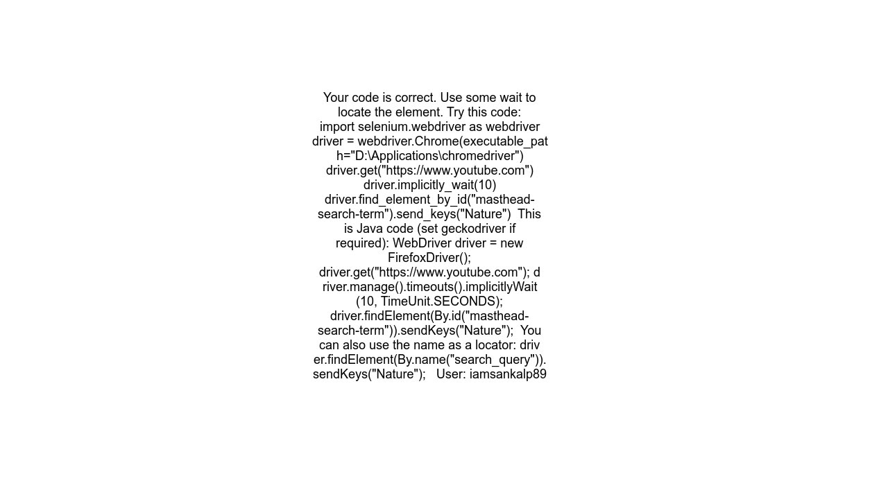 Selenium find_element_by_id() doesn't work