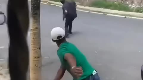 Man with a knife gets rocked