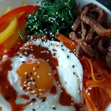 Extravagant Dinner Recipe. Bibimbap #shorts #food #recipes #cooking #asianrecipe