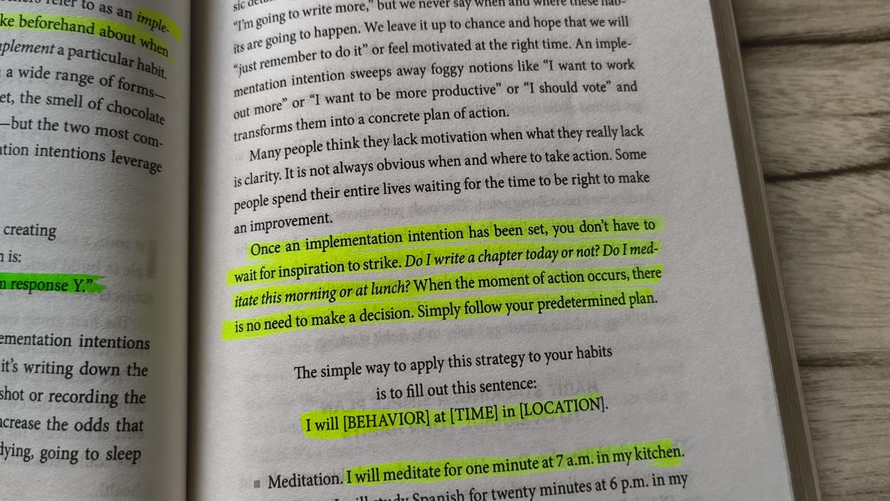 Implementation intention ( build new habits easily )