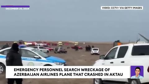 Emergency Personnel Search Wreckage Of Azerbaijan Airlines Plane That Crashed In Aktau, Kazakhstan