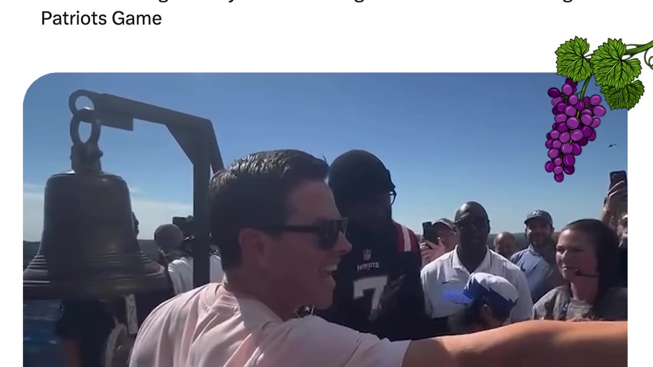 Mark Wahlberg And Jaylen Brown Ring The Bell At The New England Patriots Game