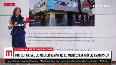 Ministro do STF, Dias Toffoli, sua filha e sua ex-mulher acumularam R$ 26 milhões em imóveis no DF nos últimos anos.