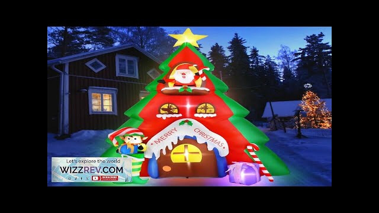 Rocinha 10FT Inflatable Christmas Tree & Santa Claus House Decoration Christmas Blow Review