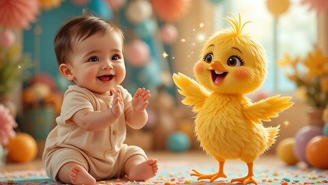 Adorable Baby and Chick's Fun Dance Adventure! 🐥💖