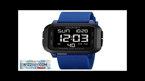 SKMEI Square Large Screen Men Sports Electronic Watch Waterproof Watch Night Light Review