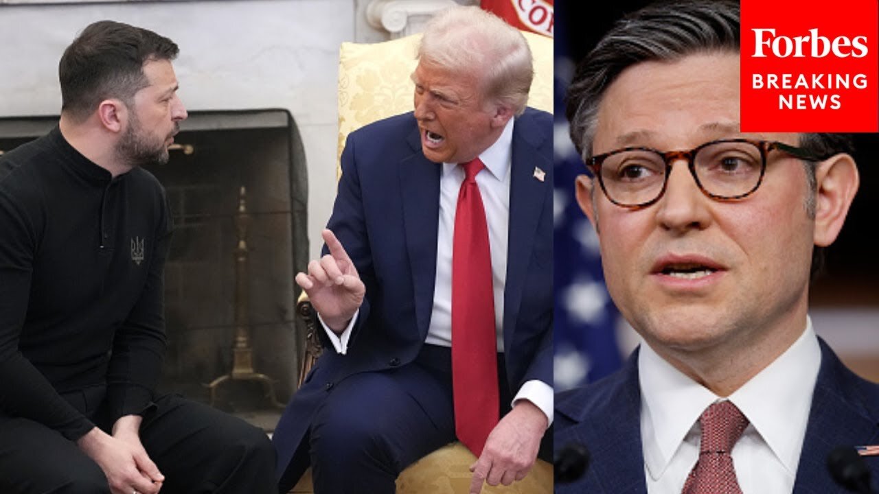 Speaker Johnson Reacts To Tense Trump-Zelenskyy Meeting, Says Zelenskyy's Conduct Was 'Shocking'