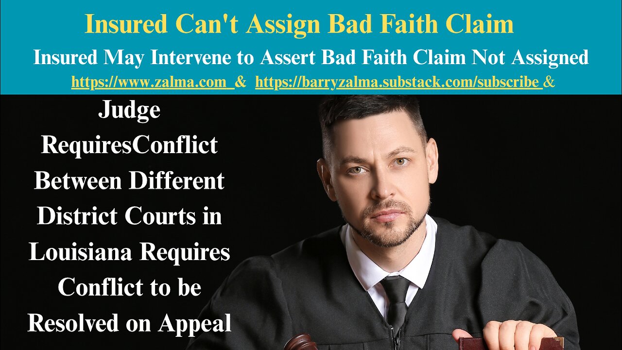 Insured Can't Assign Bad Faith Claim