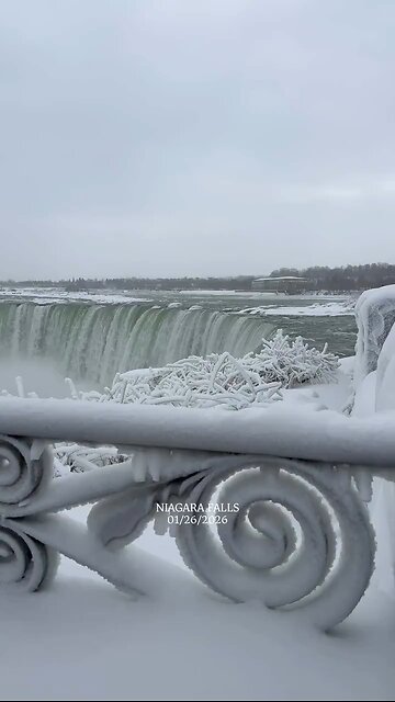 Niagara Falls was almost frozen over.