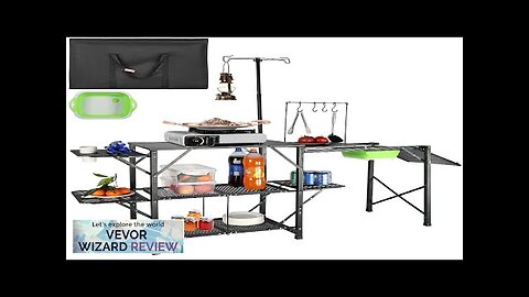 VEVOR Camping Kitchen Table One-piece Folding Portable Cook Station with A Carrying Review