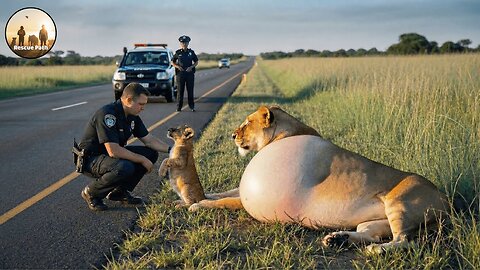 Lion cub resque by Forest department