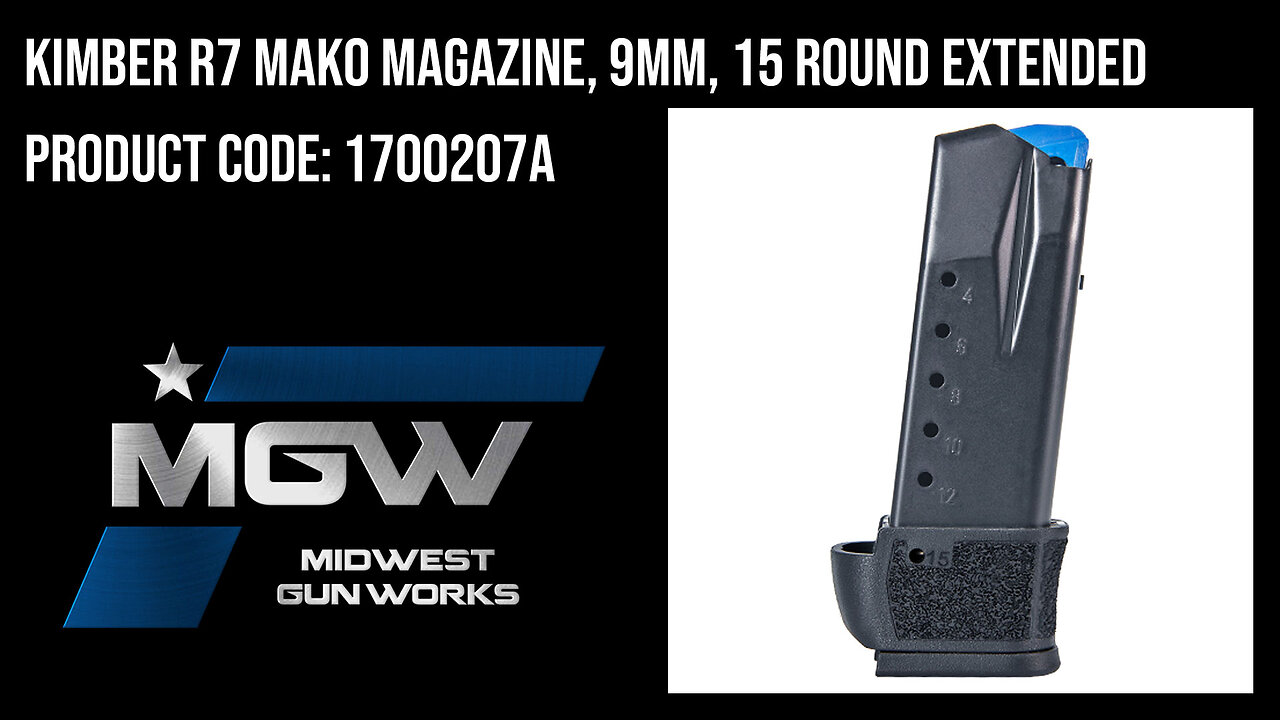 Kimber R7 Mako Magazine, 9mm, 15 Round Extended - 1700207A