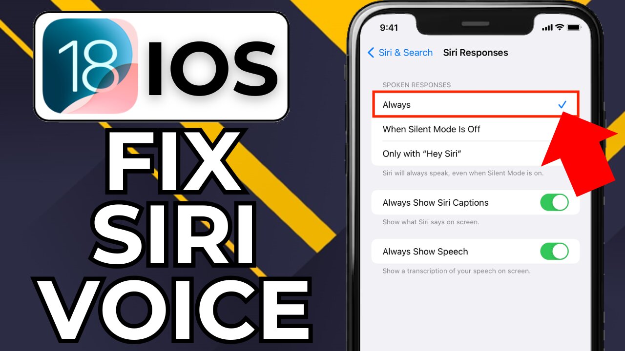 HOW TO FIX SIRI NOT TALKING ON IPHONE AFTER IOS 18 UPDATE