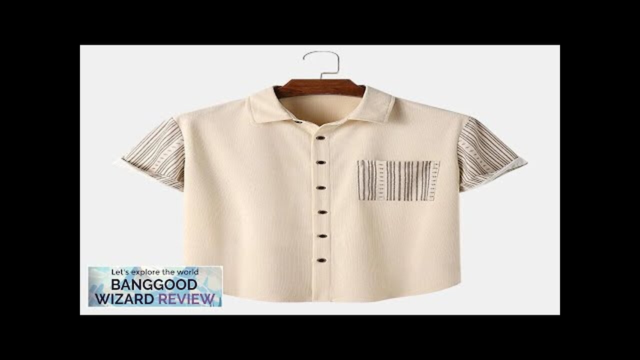 Mens Ethnic Pattern Chest Pocket Corduroy Short Sleeve Shirts Apricot S Review