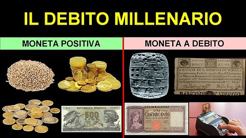 la moneta a debito DOCUMENTARIO la differenza tra moneta a valore reale,moneta merce e moneta a valore nominale che non crea debito e la moneta fiduciaria che crea debito materialmente i soldi nelle banche non ci sono tranne 1% della riserva frazionaria
