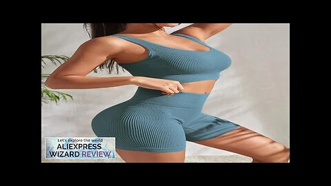 Seamless Ribbed Yoga Sets Workout Sets for Women 2 Pieces Gym Suits Review