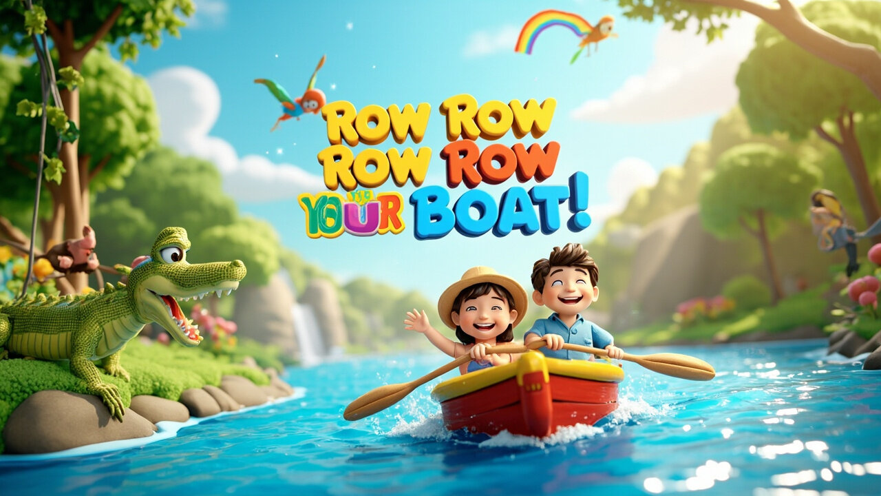 Row Row Row Your Boat | Fun Nursery Rhyme for Kids | Short Animation