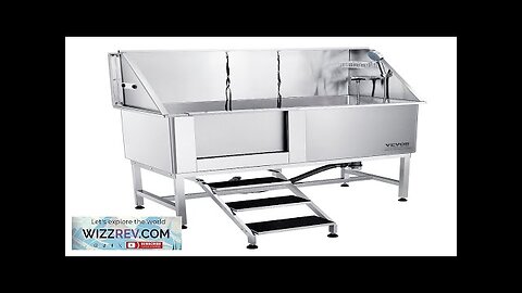 VEVOR 62" Pet Dog Bathing Station w/Stairs Professional Stainless Steel Dog Grooming Review