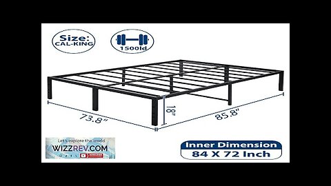 18 Inch California-KING Size Heavy-Duty Steel Bed Frame with Easy Assembly Headboard Review